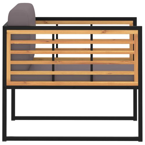 Chaises De Jardin Et Coussins Lot De 2 Bois D'acacia Gris Foncé