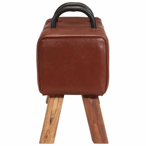 Banc Cheval D'arçon Vintage Cuir Véritable De Chèvre