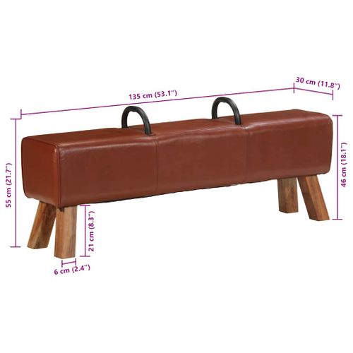 Banc Cheval D'arçon Vintage Cuir Véritable De Chèvre