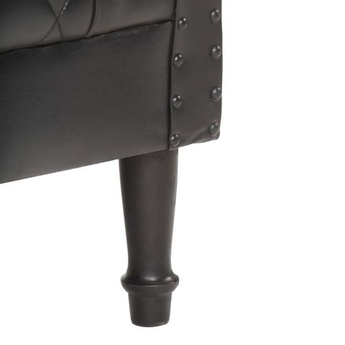 Fauteuil Noir Cuir Véritable De Chèvre