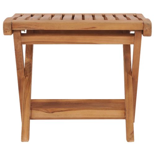 Repose-pied Pliable 46,5x49x41,5 Cm Bois De Teck Solide