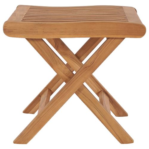Repose-pied Pliable 46,5x49x41,5 Cm Bois De Teck Solide