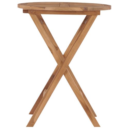Table Pliable De Jardin Ronde - Ø60 Cm - Noir