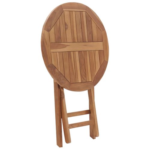 Table Pliable De Jardin Ronde - Ø60 Cm - Noir