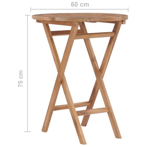 Table Pliable De Jardin Ronde - Ø60 Cm - Noir