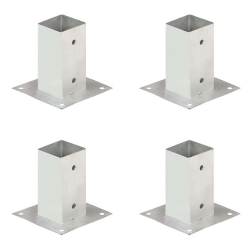 Ancres De Poteau 4 Pièces Métal Galvanisé 71 Mm