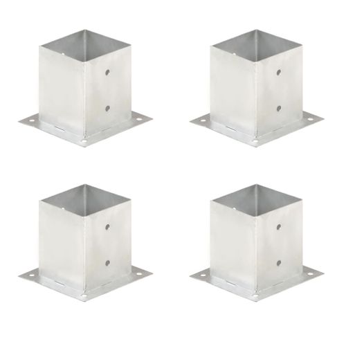 Ancres De Poteau 4 Pièces Métal Galvanisé 121 Mm