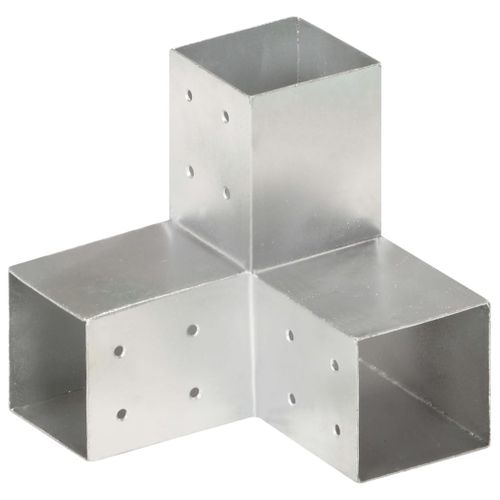 Connecteurs De Poteau 4 Pièces Forme En Y Métal Galvanisé 81x81 Mm