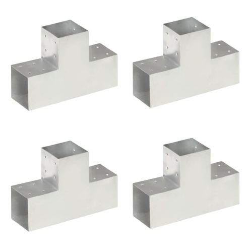 Connecteurs De Poteau 4pcs Forme En T Métal Galvanisé 101x101mm