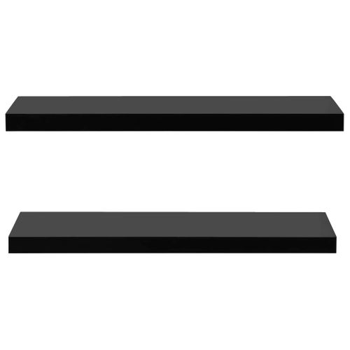 Étagères Murales Flottantes 2 Pièces Noir 100x20x3,8 Cm