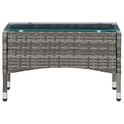 Table Basse Gris 60x40x36 Cm Résine Tressée