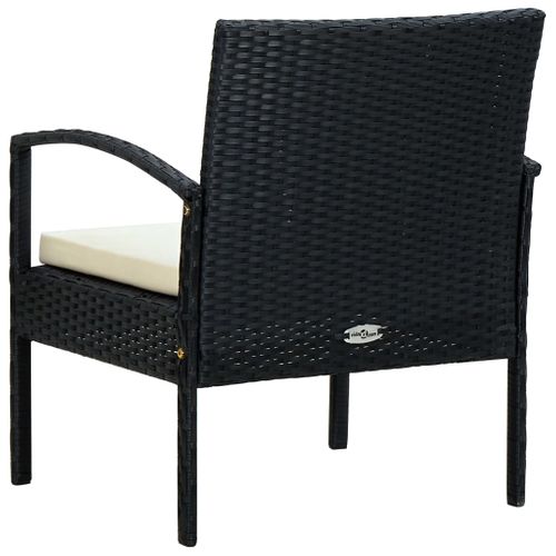 Chaise De Jardin Avec Coussin Résine Tressée Noir