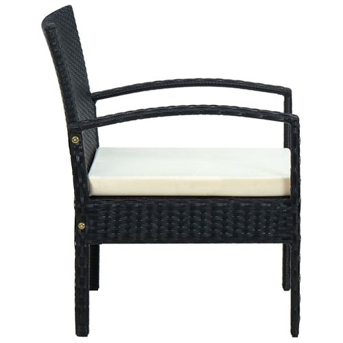 Chaise De Jardin Avec Coussin Résine Tressée Noir