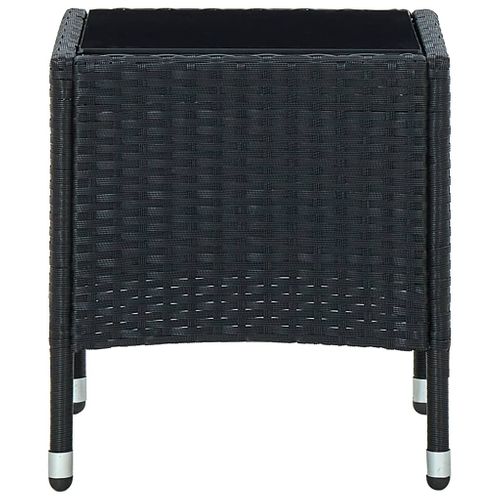 Table De Jardin Noir 40x40x45 Cm Résine Tressée