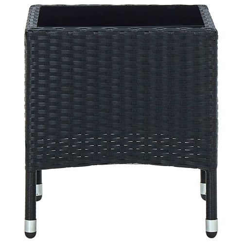 Table De Jardin Noir 40x40x45 Cm Résine Tressée