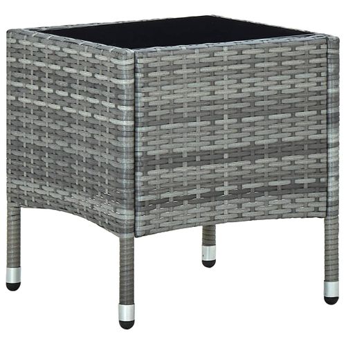 Table De Jardin Gris 40x40x45 Cm Résine Tressée