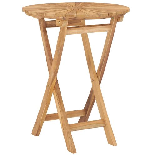 Table Pliable De Jardin Ø 60 Cm Bois De Teck Solide