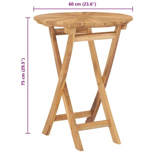 Table Pliable De Jardin Ø 60 Cm Bois De Teck Solide