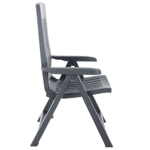Chaises Inclinables De Jardin Lot De 2 Plastique Anthracite