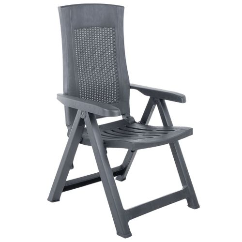 Chaises Inclinables De Jardin Lot De 2 Plastique Anthracite