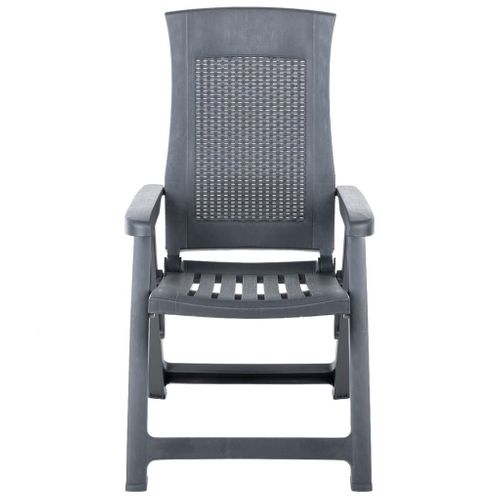 Chaises Inclinables De Jardin Lot De 2 Plastique Anthracite