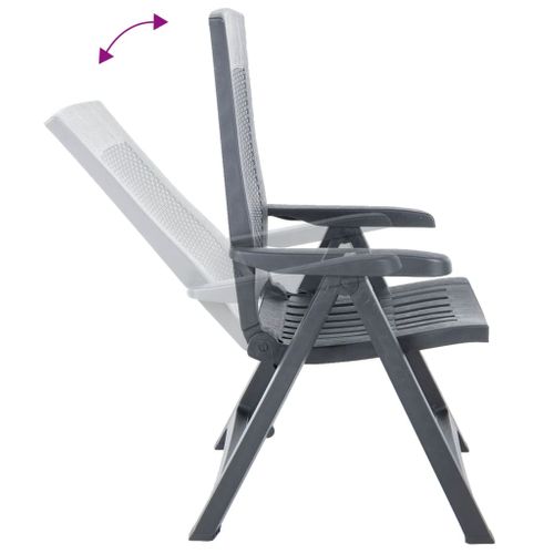 Chaises Inclinables De Jardin Lot De 2 Plastique Anthracite