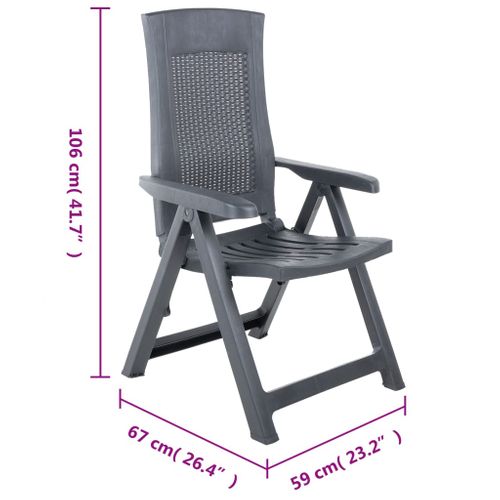 Chaises Inclinables De Jardin Lot De 2 Plastique Anthracite