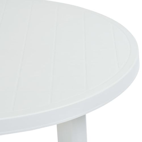 Table De Jardin Blanc 89 Cm Plastique Rond Meuble Manger Terrasse Arrière-cour Extérieur