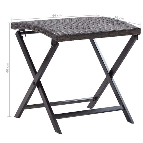 Tabouret Pliable Résine Tressée Marron