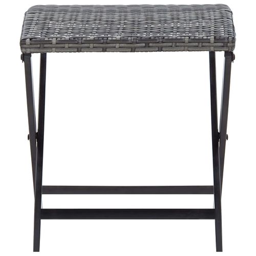 Tabouret Pliable Résine Tressée Gris