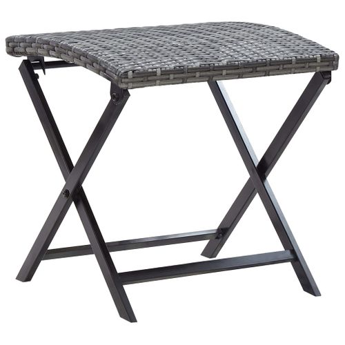 Tabouret Pliable Résine Tressée Gris