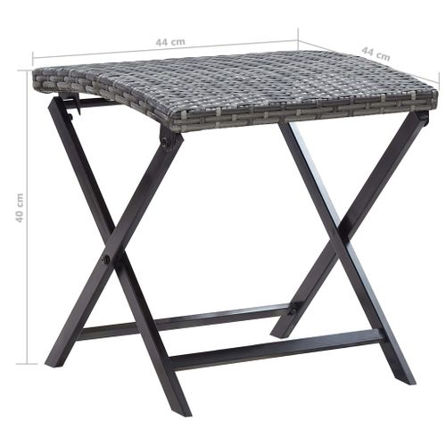 Tabouret Pliable Résine Tressée Gris