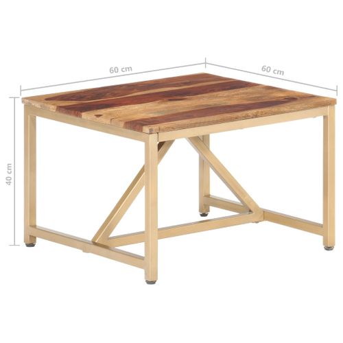 Table D'appoint 60x60x40 Cm Bois Massif