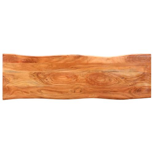 Banc Au Bord Naturel Du Bois 110 Cm Bois D'acacia Solide Acier
