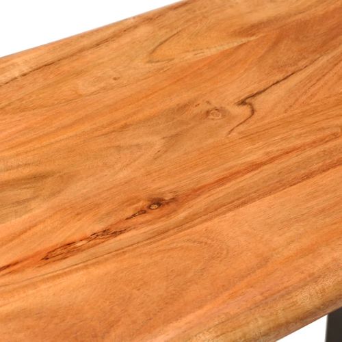 Banc Au Bord Naturel Du Bois 110 Cm Bois D'acacia Solide Acier
