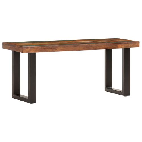 Banc 110 Cm Bois De Récupération Solide Et Acier