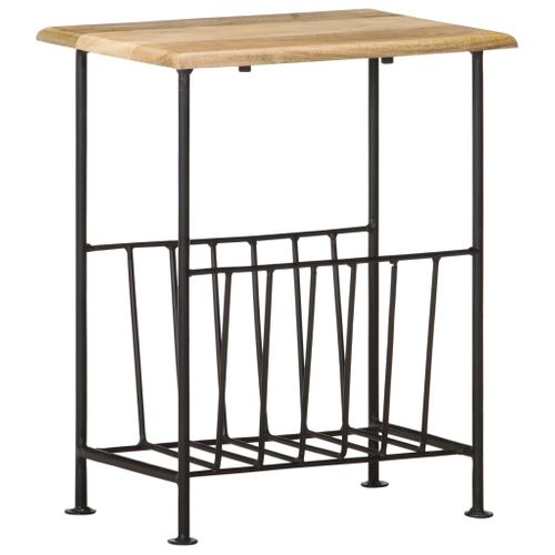 Porte-revues 40x30x50 Cm Bois De Manguier Solide Et Acier