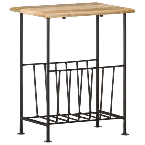 Porte-revues 40x30x50 Cm Bois De Manguier Solide Et Acier