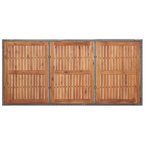 Table De Jardin Gris 200x150x74 Cm Résine Tressée Et Acacia