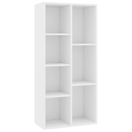 Bibliothèque Blanc 50x25x106 Cm Bois Contreplaqué