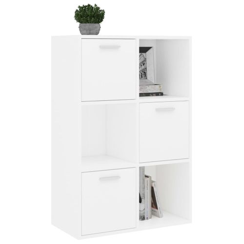 Armoire De Rangement Blanc 60x29,5x90 Cm Bois Contreplaqué