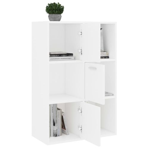 Armoire De Rangement Blanc 60x29,5x90 Cm Bois Contreplaqué