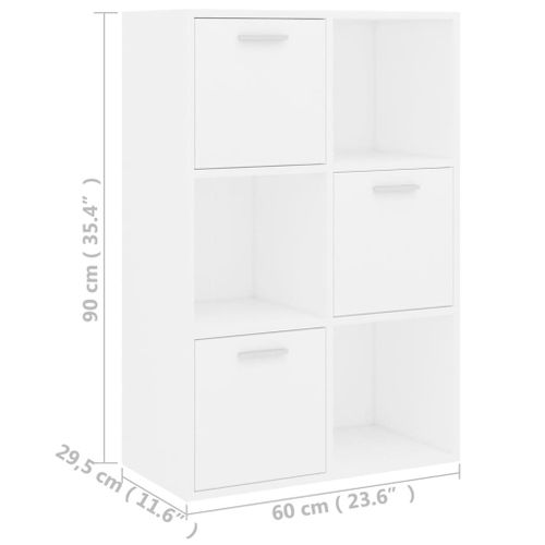 Armoire De Rangement Blanc 60x29,5x90 Cm Bois Contreplaqué