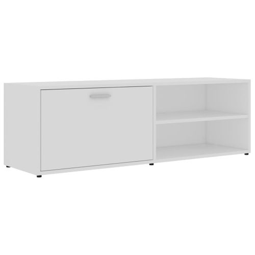 Meuble TV Blanc 120x34x37 Cm Bois Contreplaqué