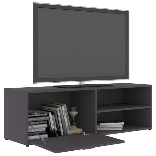 Meuble TV Gris 120x34x37 Cm Bois Contreplaqué