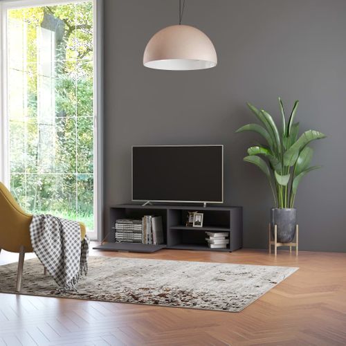 Meuble TV Gris 120x34x37 Cm Bois Contreplaqué