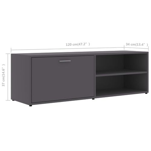 Meuble TV Gris 120x34x37 Cm Bois Contreplaqué