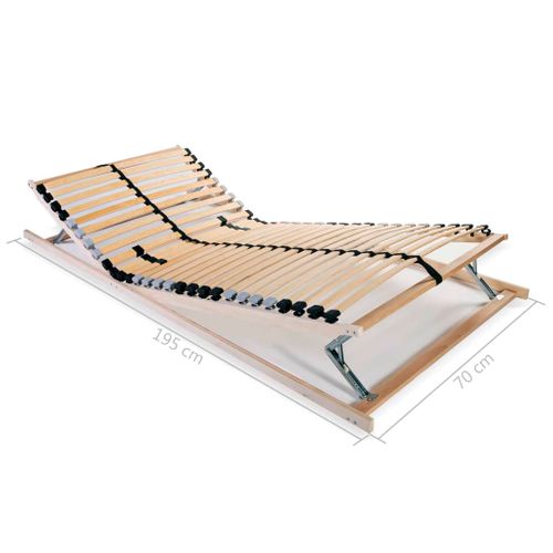 Sommiers à Lattes 2 Pièces Avec 28 Lattes 7 Zones 70x200 Cm