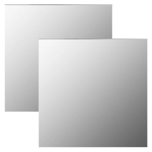 Miroirs Muraux 2 PCs 60x60 Cm Carré Verre