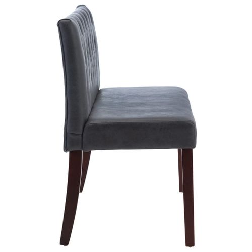 Banc 120 Cm Gris Similicuir Daim